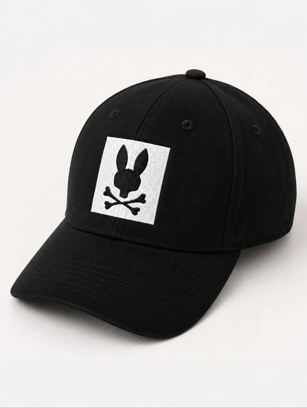 Psycho Bunny Black Logo Snapback Baseball Cap Hat One Size